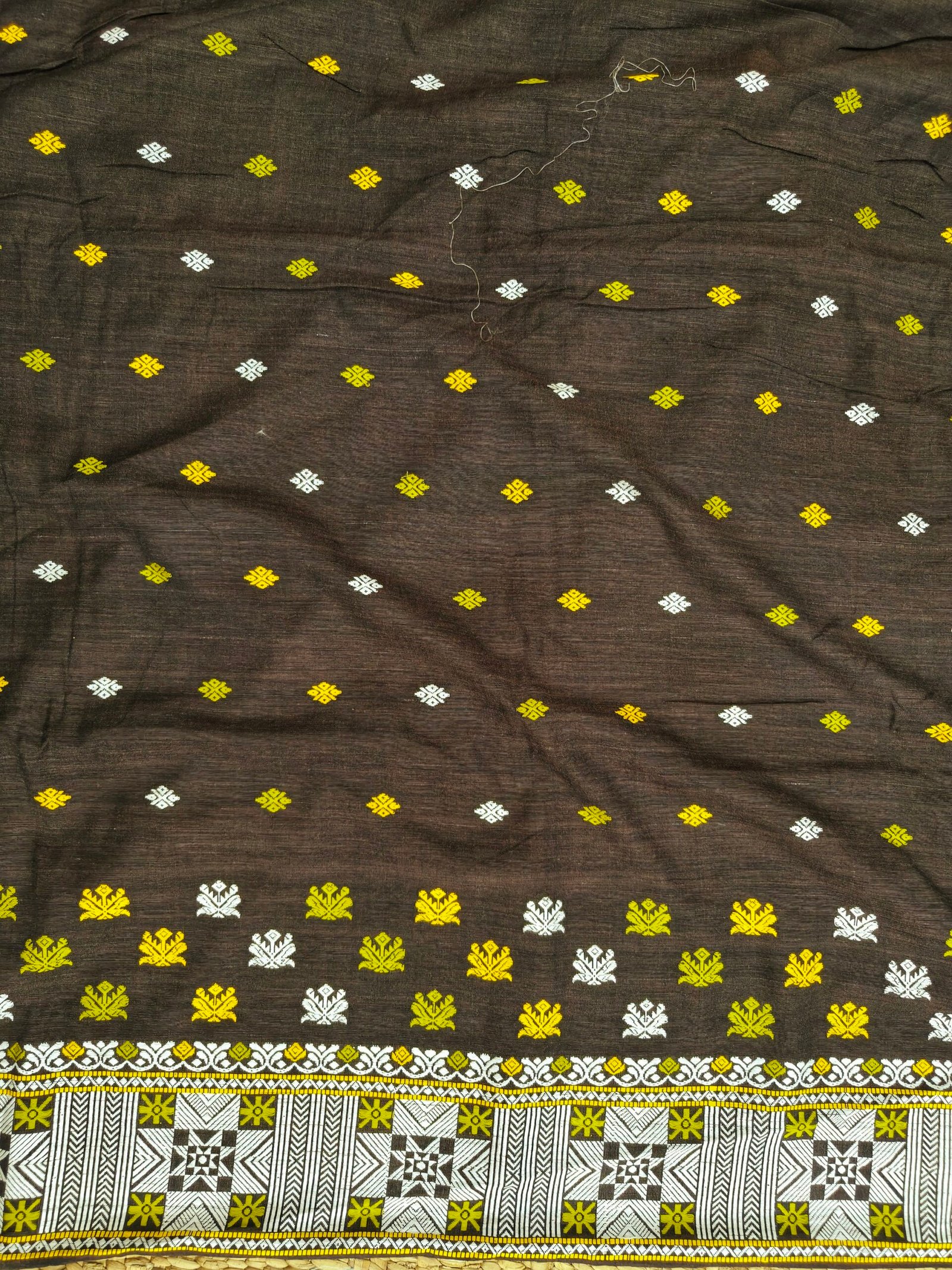 Coffee Eri By Eri Silk Thread Work Saree With Designer Blouse Assam Silk Saree - Image 2