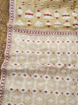Pure Tussar By Muga Thread Work Assam Silk Saree
