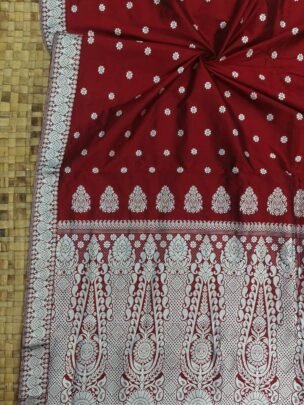 MULBERRY (PAAT) ASSAM SILK MAROON SAREE