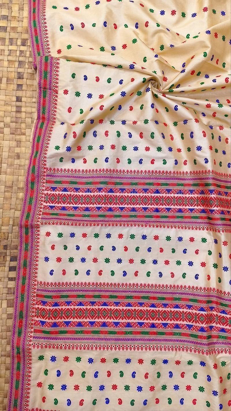 Exclusive Tussar Assam Silk Saree - Beige Colour | Mayurisilk