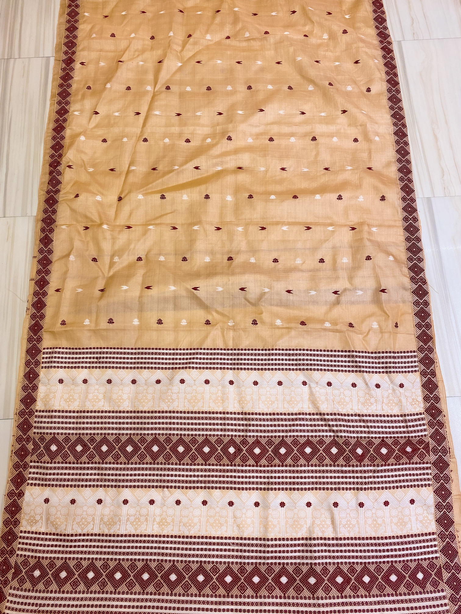 Pure Tussar Assam Silk Saree with Thread Work – MS241