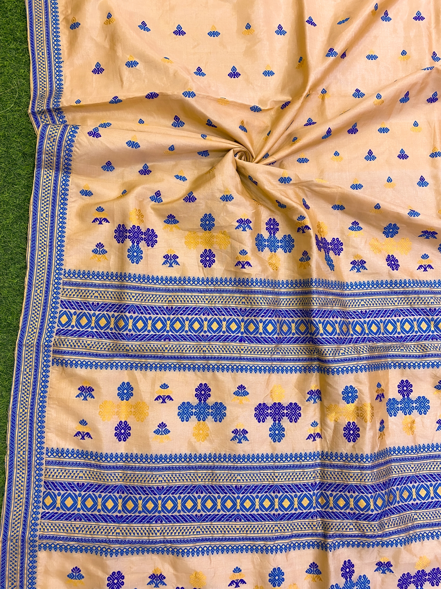 Pure Tussar Assam Silk Saree with Thread Work – MS246